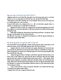 Cặp phạm trù Nguyên nhân - kết quả | Triết học Mác - Lênin | Học viện Ngân Hàng