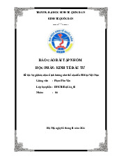 Ảnh Hưởng Già Hóa Dân Số đến FDI | Báo cáo Môn Kinh tế đầu tư - Đại học Kinh Tế Quốc Dân