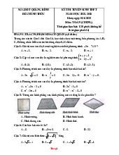 Đề Tuyển Sinh 10 Môn Toán Sở GD Quảng Bình 2025-2026 Có Đáp Án