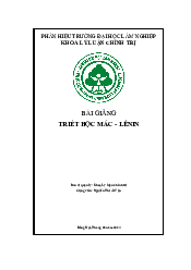Bài giảng triết học Mác Lênin | Đại học Lâm Nghiệp