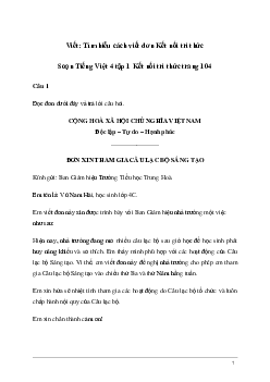 Soạn bài Viết: Tìm hiểu cách viết đơn | kết nối tri thức