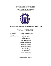Marketing Strategies for Vietravel: Week-8 Report môn Marketing căn bản | Trường đại học Mở Hà Nội