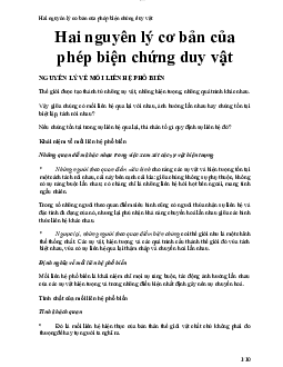 Hai nguyên lý cơ bản của phép biện chứng duy vật | Trường Đại học Giao thông Vận Tải