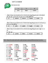 Unit 2: My House - Pronunciation & Grammar Notes | Môn Tiếng Anh - Đại học Kỹ thuật Lê Quý Đôn