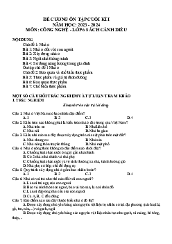 Đề cương ôn tập học kì 1 môn Công nghệ 6 sách Cánh diều
