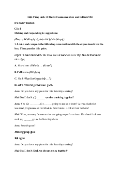 Tiếng Anh 10 Unit 3 Communication and culture/Clil - Kết Nối Trí Thức