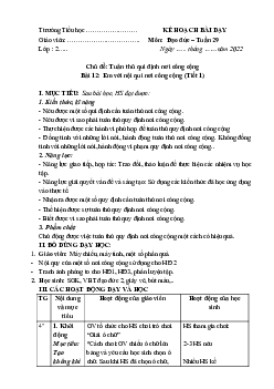 Giáo án Đạo đức 2 sách Cánh diều (Cả năm) | Bài 12