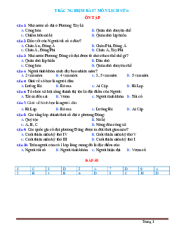 Trắc nghiệm Sử 6 Bài 7: Ôn tập (có đáp án)