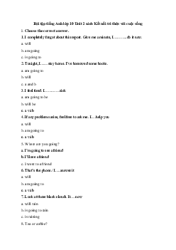 Bài tập tiếng Anh lớp 10 Unit 2 sách Kết nối tri thức với cuộc sống bộ 2