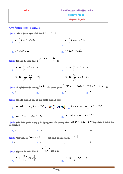 Bộ đề kiểm tra giữa học kỳ 1 Toán 11 năm học 2022-2023 (có đáp án)