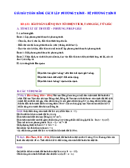 Giải bài toán bằng cách lập phương trình – hệ phương trình