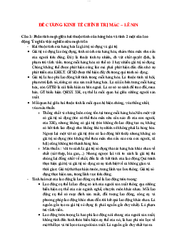Tài liệu ôn tập  | Kinh Tế Chính Trị Mác - Lênin | Đại học Khoa học Xã hội và Nhân văn, Đại học Quốc gia Thành phố HCM