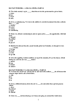 Bài tập Trắc nghiệm về IDIOMS + COLLOCATIONS