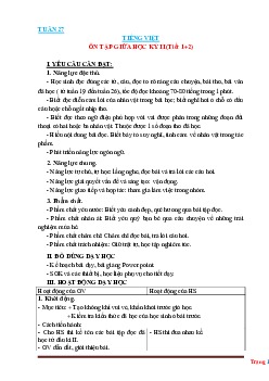 Giáo án Tiếng Việt 3 Kết nối tri thức tuần 27