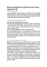 Môi trường tiếng Anh là gì? Bảo vệ môi trường tiếng Anh là gì?