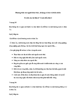 Giải Địa lí 7 Bài 3: Phương thức con người khai thác, sử dụng và bảo vệ thiên nhiên | Cánh diều