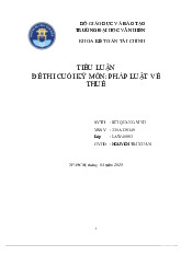 Tiểu luận pháp luật về Thuế môn Pháp luật đại cương - Trường Đại học Văn Hiến.