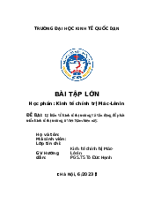 Bài tiểu luận: Lý luận về kinh tế thị trường và vận dụng để phát triển kinh tế thị trường | Đại học Kinh Tế Quốc Dân