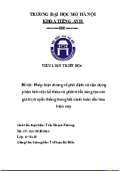 Tiểu luận Phép biện chứng về phủ định - Triết học Mác - Lênin | Trường Đại học Mở Hà Nội