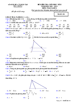 Đề thi cuối học kì 2 Toán 8 năm 2022 – 2023 sở GD&ĐT Bắc Giang