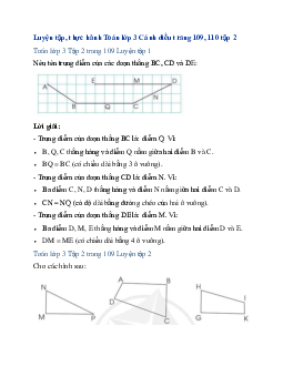 Giải SGK Toán lớp 3 trang 109, 110 Ôn tập về hình học và đo lường | Cánh diều