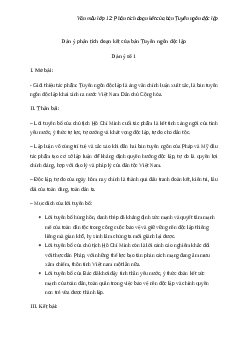 Văn mẫu lớp 12: Phân tích đoạn kết của bản Tuyên ngôn độc lập (Dàn ý + 5 mẫu)