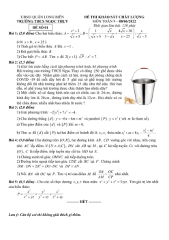 Đề khảo sát chất lượng Toán 9 năm 2022 trường THCS Ngọc Thụy – Hà Nội