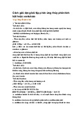 Cách giải dạng bài tập phản ứng thủy phân tinh bột hoặc xenlulozo