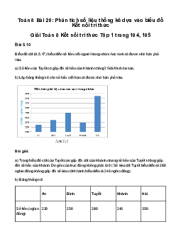 Giải Toán 8 Bài 20: Phân tích số liệu thống kê dựa vào biểu đồ | Kết nối tri thức