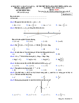 Đề thi thử THPT Quốc gia 2019 môn Toán trường THPT chuyên Sơn La lần 3