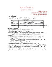 Bài kiểm tra lần 1 môn nguyên lý kế toán | Đại học Kinh Tế Thành phố Hồ Chí Minh