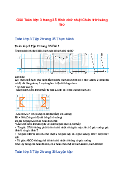 Giải Toán lớp 3 trang 35 Hình chữ nhật Chân trời sáng tạo