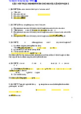 Câu hỏi trắc nghiệm có đáp án ôn tập môn Chủ nghĩa xã hội khoa học | Trường Đại học Tôn Đức Thắng