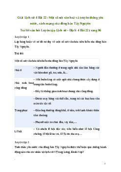 Giải Lịch sử Địa lí lớp 4 Bài 22: Một số nét văn hoá và truyền thống yêu nước, cách mạng của đồng bào Tây Nguyên | Kết nối tri thức