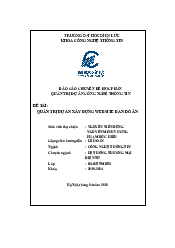 Báo cáo chuyên đề học phần quản trị dự án công nghệ thông tin |  Trường đại học Điện Lực