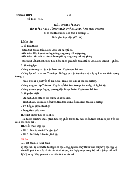 Bài 12: Đường thẳng và mặt phẳng song song - Giáo án Toán 11 Kết nối tri thức