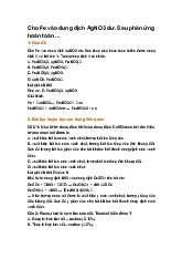 Cho Fe vào dung dịch AgNO3 dư. Sau phản ứng hoàn toàn ...