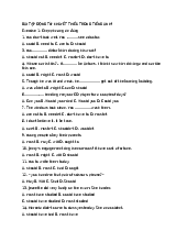 Đề bài tiếng anh cho học sinh lớp 7