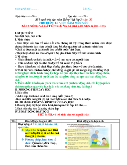 Bài 2 Tuần 30 Tiết 9, 10 | Giáo án Tiếng Việt 2 học kì 2 | Chân trời sáng tạo