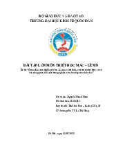 Quan điểm của triết học Mác – Lênin về tri thức, vai trò của tri thức và sự vận dụng quan điểm đó trong nghiên cứu, học tập của sinh viên | Bài tập lớn môn triết học mác - lênin