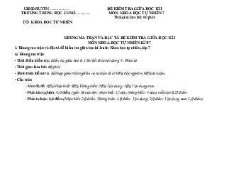 Đề thi giữa học kì 1 môn Khoa học tự nhiên 7 năm 2023 - 2024 sách Cánh diều - Đề 3