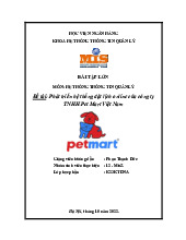 Báo cáo bài tập lớn Phát triển hệ thống đặt lịch online của Công ty TNHH Pet Mart Việt Nam môn Hệ thống thông tin quản lý | Học viện Ngân hàng