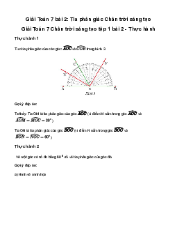 Giải Toán lớp 7 Bài 2: Tia phân giác | Chân trời sáng tạo