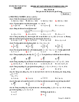 Đề KSCL học kỳ 2 Toán 10 năm 2018 – 2019 sở GD&ĐT Thái Bình