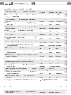 Bài tập ôn tập Unit 10 học phần Tiếng anh cơ bản