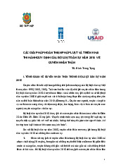 Các Giải Pháp Hoàn Thiện Pháp Luật Và Triển Khai Thi Hành Quy Định Của Bộ Luật Dân Sự Năm 2015 Về Quyền Nhân Thân