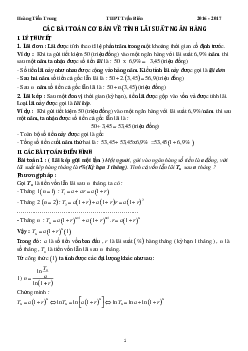 Một số bài toán cơ bản về tính lãi suất ngân hàng – Hoàng Tiến Trung