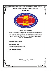 Tiểu luận Thành tựu và hạn chế trong công tác kiểm tra , giám sát và kỉ luật của Đảng giai đoạn 1986 đến nay. môn Lịch sử Đảng cộng sản Việt Nam - Trường Đại học Khoa học xã hội và nhân văn , Đại học quốc gia Thành phố Hồ Chí Minh.