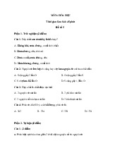 Đề khảo sát chất lượng đầu năm lớp 8 môn Hóa 2022 - 2023 - Đề 5