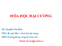 Bài giảng môn Hóa học đại cương | Trường Đại học Nông Lâm thành phố Hồ Chí Minh